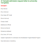 admission request letter to university