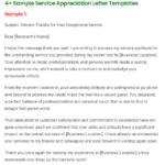 Service Appreciation Letter
