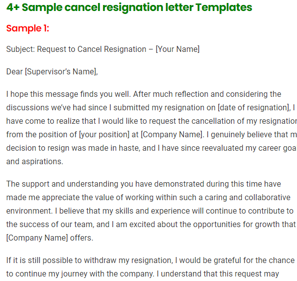 cancel resignation letter