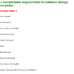 bank request letter for address change