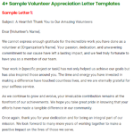 Volunteer Appreciation Letter