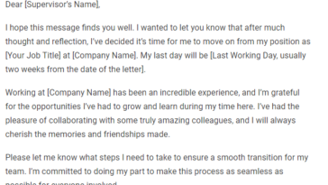 casual resignation letter