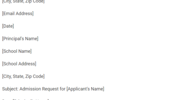 Admission Request Letter To Principal