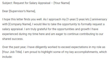 Appraisal Request Letter For Salary