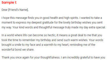 Appreciation Letter For Birthday Wishes