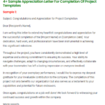 Appreciation Letter For Completion Of Project