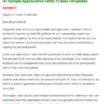 Appreciation Letter To Boss