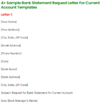 Bank Statement Request Letter For Current Account