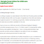 Cover letters for child care