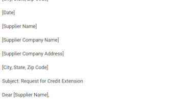 credit request letter to supplier
