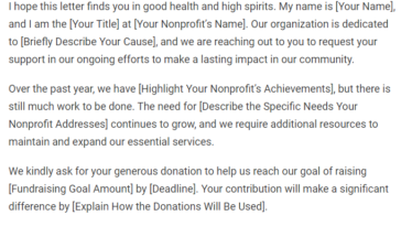 Donation Request Letter Template For Nonprofit