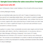 Cover letters for sales executives