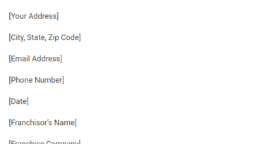 Franchise Request Letter Sample