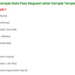 Gate Pass Request Letter Sample