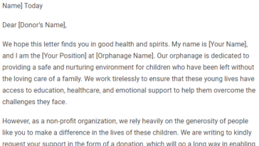 donation request letter for orphanage