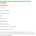 address change request letter to bank