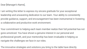 Management Appreciation Letter