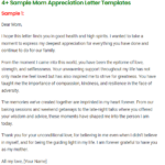 Mom Appreciation Letter