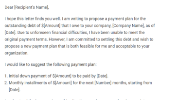 Payment Proposal Letter