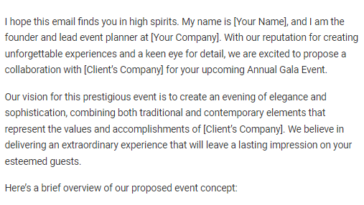 Sample Event Proposal Letter