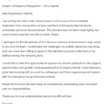 emergency resignation letter