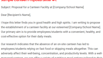 Canteen Proposal Letter