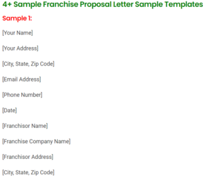 4+ Sample Franchise Proposal Letter Sample Templates