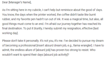 Funny Resignation Letters