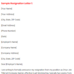 Sample Resignation Letters